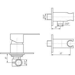Змішувач гігієнічний TOPAZ BARTS TB-G 07735-H36 - мініатюра 3