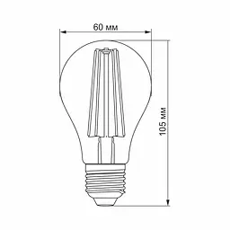 Лампа LED Videx Filament для квітів 08 W E27 1200 K (VL-A60FF-08271) - мініатюра 3