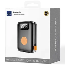 Автомобільний насос WIWU Ai003 Cordless Tire portable smart air pump Black - мініатюра 2