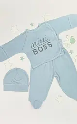 Комплект одягу для новонародженого хлопчика 7 предметів + європелюшка Mini Boss розмір 56 см Lari Блакитний - мініатюра 6