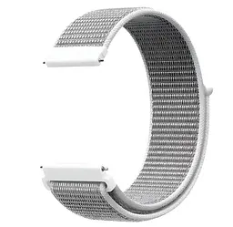 Ремінець нейлоновий на липучці BeWatch Xiaomi Amazfit BIP/GTS/GTR 20 мм Білий (1011311.1UW) - мініатюра 3