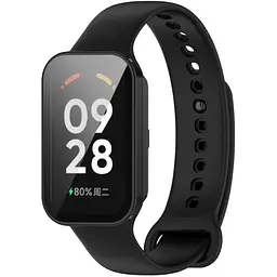 Чохол-накладка DK для Xiaomi Redmi Smart Band 2 Пластик Gloss Glass Full Cover (015558) (black) - мініатюра 2