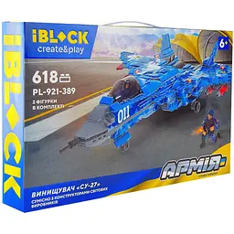 Конструктор военный самолет Су-27 iBlock Армия, модель истребителя ЗСУ из 618 деталей и 2 фигурками военных - миниатюра 4