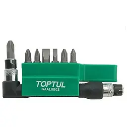 Набір біт Toptul з Г-подібним перехідником 1/4" 8шт. (GAAL0802)