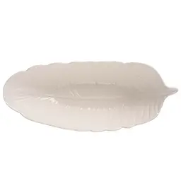 Блюдо Led Deep Leaf White овальне 35х14х8 см біле (B010392)
