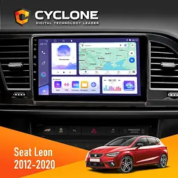 Штатна магнітола Seat Leon 2012-2020 Cyclone C9-011 4x64, DSP Cyclone (НФ-00007120)