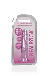 Фалоімітатор RealRock Straight Realistic 6'', 15.5 см (рожевий) - мініатюра 6