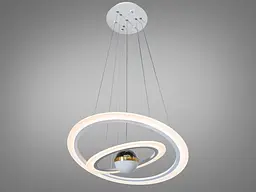 Стельова люстра LED Diasha 2391-600+400WH, 85W, 4675 лм, білий, сучасний стиль для низьких стель - мініатюра 2
