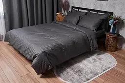 Комплект постільної білизни Moon&Star Satin Stripe Stripe Black King Size 220x240 наволочки 4х70х70