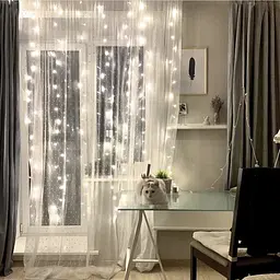 Гірлянда штора Водоспад 720 led 3х3м (прозорий провід, 15 ниток) Холодний білий - мініатюра 3