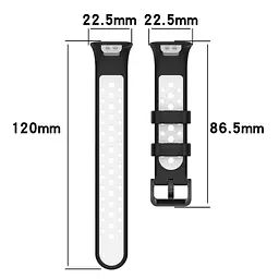 Силіконовий ремінець Primo Perfor Classic для фітнес браслета Xiaomi Smart Band 7 Pro Black-Grey - мініатюра 3