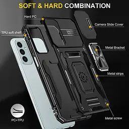Ударостійкий чохол Camshield Army Ring для Samsung Galaxy M23 5G / M13 4G Чорний / Black - мініатюра 4