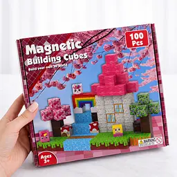 Магнітний конструктор Minecraft 100 шт за грою Майнкрафт Веселка Mk001062