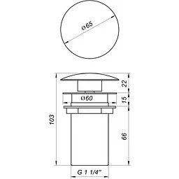 Донний клапан Globus Lux HG15-03B (Click-clack), Хром - мініатюра 5
