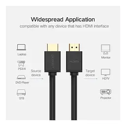 Кабель мультимедійний HDMI M to HDMI M 1.5m HD104 black Ugreen (60820) - мініатюра 3