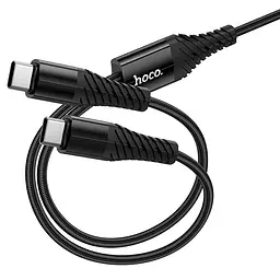 Дата кабель Hoco X123 Victory 2in1 Type-C to Type-C/Type-C 3A (1m) Black - мініатюра 5