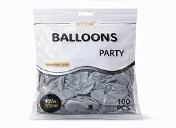 Надувні кульки набір 100 шт. HTOP Balloons Party 12 дюймів товари для свята дня народження Темно-Сірий - мініатюра 2