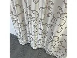 Жакардові штори бежевого кольору з вензелем на тасьмі 2шт. 150х270 ALBO pbe0052397 - мініатюра 6