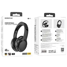Навушники Borofone BO25 Rhyme, BT5.3, AUX, 30h, black - мініатюра 3