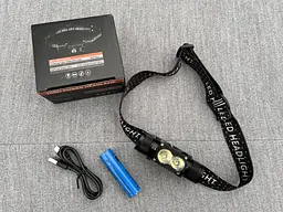 Ліхтар налобний акумуляторний X-Balog SY-5842 ліхтарик на голову Type-C 18650 2LED - мініатюра 10