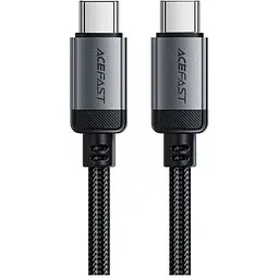 Дата кабель USB-C to USB-C 1.2m 3A aluminum alloy C20-03 Black Acefast (6974316283775)