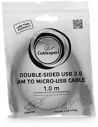 Кабель Cablexpert USB-MicroUSB 1m CCP-mCC-mUSB2D2-1M Black - мініатюра 2