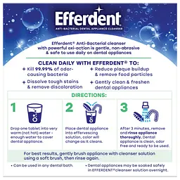 Засіб для очищення зубних протезів Efferdent Антибактеріальні таблетки для очищення зубних протезів та ортодонтичних апаратів 44 шт. (814832015893) - мініатюра 2