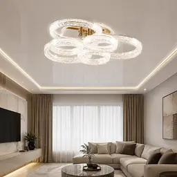 Світлодіодна люстра Splendid Ray LC/3S+3B LED (GD), золото, білий, 80 Вт, від 10-18 м²