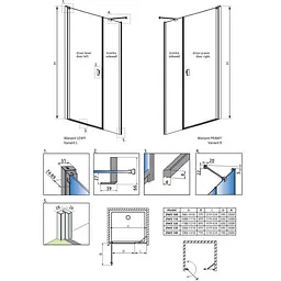 Душова стінка Radaway NES 8 DWS I 30x200 безпечне скло, прозоре (10078111-01-01) - мініатюра 4