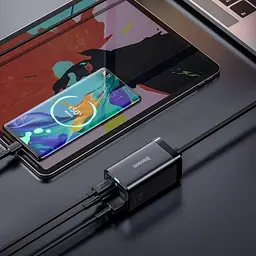 Зарядний пристрій Baseus GaN 3 Pro 2xUSB 2xType-C 65W CCGP040101 чорне - мініатюра 5