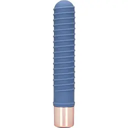 Вібратор Loveline Ribbed Mini 14.1 см синій