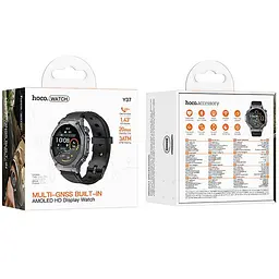 Смарт-годинник Hoco Y37 Smart sports watch (call version) Black - мініатюра 2