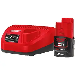 Енергокомплект Li-Ion MILWAUKEE, M12 NRG-201 (ЗУ С12 С, 1х2Аг B2)