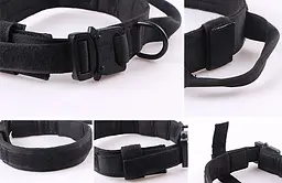 Нашийник для собак з повідцем Harness, нейлоновий з металевою пряжкою-фастекс Чорний, XL - мініатюра 4