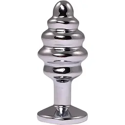 Анальна пробка Fantasy Silver Ribbed Butt Plug S 7 см (рожевий)