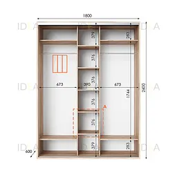 Шафа-купе Idea серія 2 180 x 60 x 240 см Дуб сонома - мініатюра 2