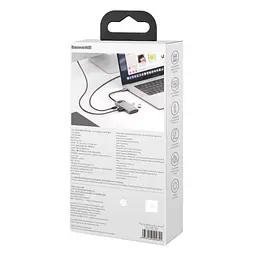USB-хаб Baseus Metal Gleam Series 4-in-1 Multifunctional Type-C HUB Docking Station Gray(Type-C to HDMI*1+USB3.0*1+USB2.0*1+PD*1) (CAHUB-CY0G) - мініатюра 2