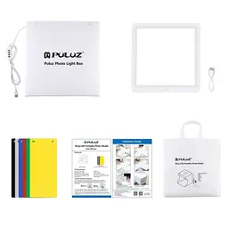 Лайткуб з кільцевою лампою Puluz PKT3201 30x30x30см (Білий) - мініатюра 2