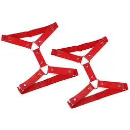 Гартери на ногу із натуральної шкіри Art of Sex - Kristina Leg Garters (2 шт), Червоний - мініатюра 4