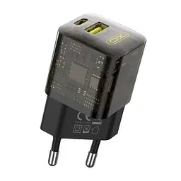 Мережевий зарядний пристрій XO CE05(EU) PD30W+QC3.0 18W fast charger with Type-c cable Коричневий