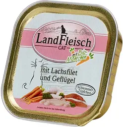 Консерви для котів LandFleisch Adult Cat Geflugel mit Lachs (птах, лосось) 100 г - мініатюра 2