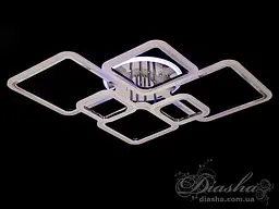 Люстра стельова LED Diasha A8160/6HR, 150W, 3200K-6500K, хром, сучасний стиль з пультом, диммером, акрилова