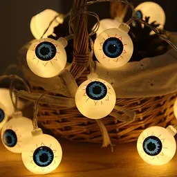 Гирлянда «Глаза» на Хэллоуин 150 см 10 led 4 см теплая белая