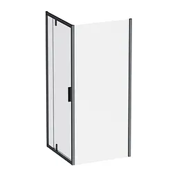 Душове огородження Square Pivot AM.PM Gem 90×90 см, без піддону, чорний профіль W90UG-404-9090-BT