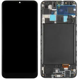 Дисплей Samsung A205 Galaxy A20 чорний, OLED, з рамкою