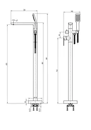 Змішувач для ванни Topaz Barts TB 07113-H36 Хром - мініатюра 4