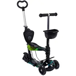 Самокат дитячий 5 в 1 Best Scooter 63-72х54х14 см Чорний 000255071