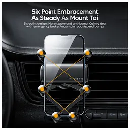 Універсальний автотримач Essager Tourist Gravity Car Mount Phone Holder Black (EZJZL-TR01) - мініатюра 4