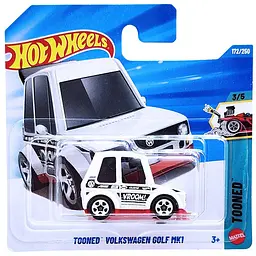 Базова машинка Hot Wheels Tooned Volkswagen Golf MK1 біла (5785) JJK16 - мініатюра 2