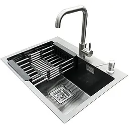 Комплект мийка + змішувач Romzha Arta Nova U-550 BL (B)